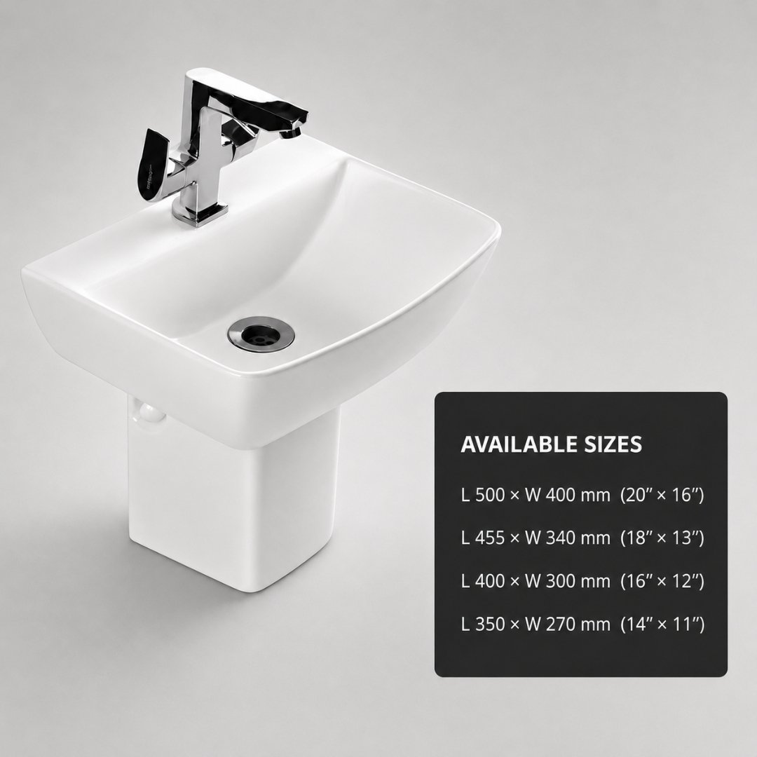 CAPRI with pedestal Washbasin with Pedestal Wash Basin - My Home Studio